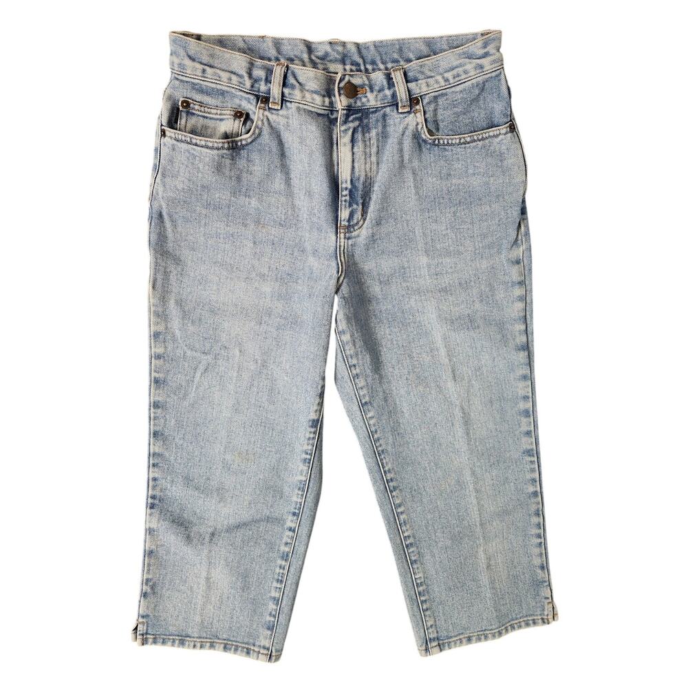 Lauren Jeans Co Ralph Lauren Womens Light-blue Cropped Capri Jeans-Size 6